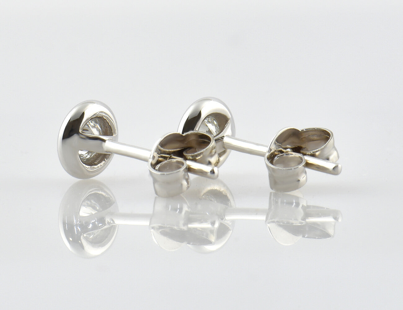 Solitär Brillant Ohrstecker Ohrringe 585 14 K Weißgold, 2 Diamanten zus. 0,21 ct