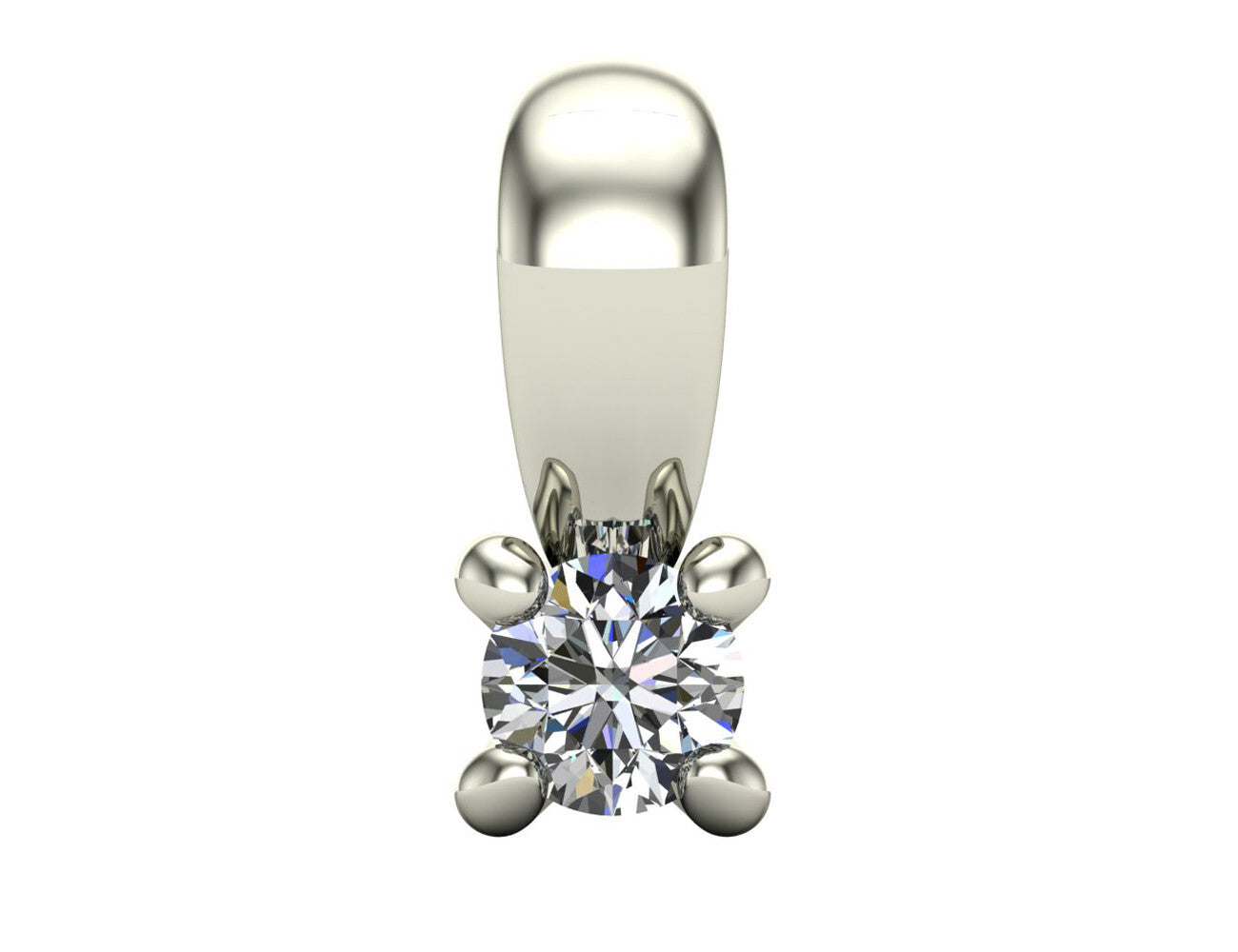 Diamant Solitär Anhänger 585/000 14 K Weißgold 1 Brillant  0,06 ct