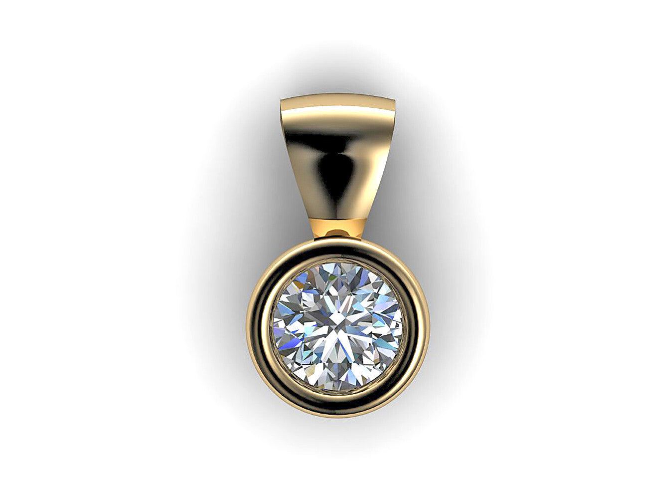 Diamant Solitär Anhänger 585/000 14 K Gelbgold 1 Brillant  0,12 ct