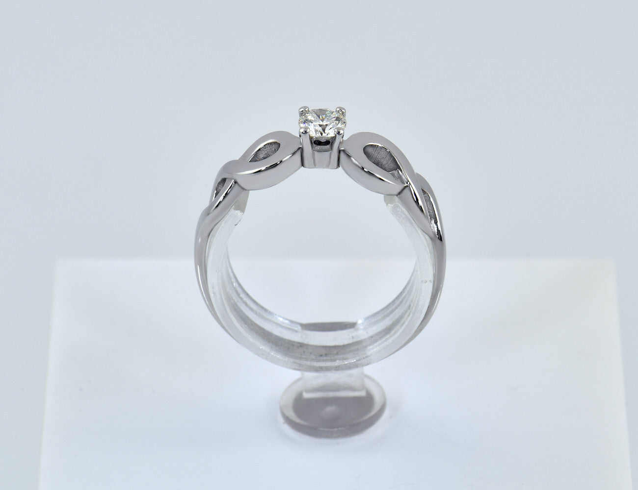 Solitär Diamant Ring 750/000 18 K Weißgold Brillant 0,15 ct