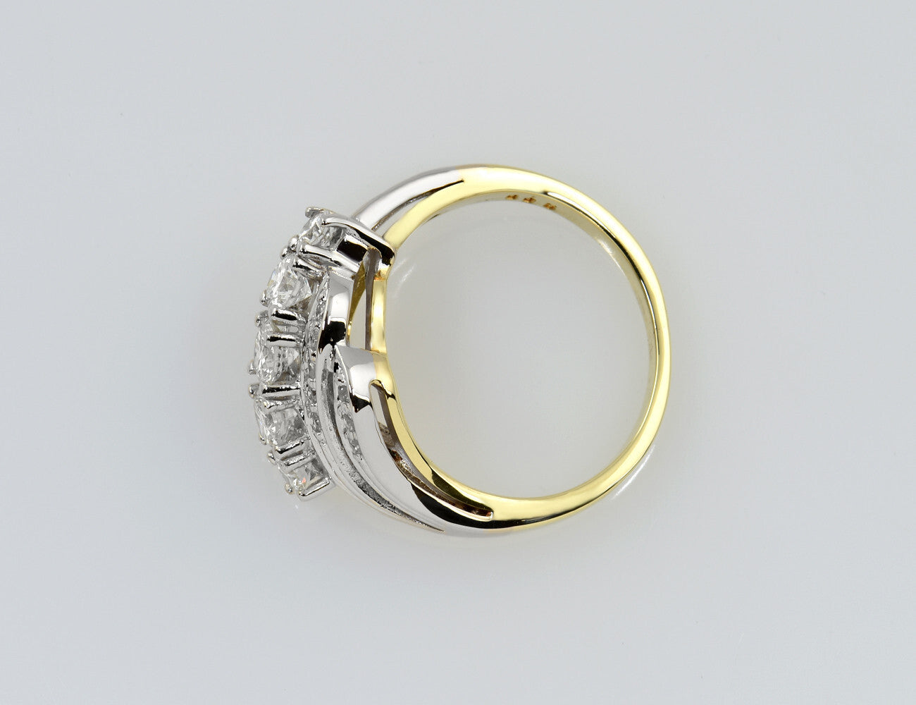 Diamant Ring 585/000 14 K Gelbgold 21 Diamanten zus. 0,85 ct