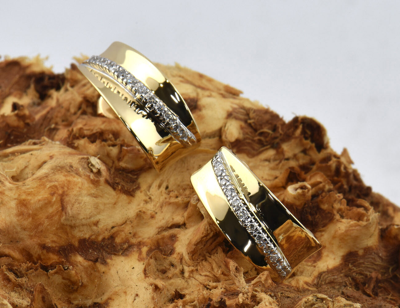 Ohrstecker 585/000 14 K Gelbgold 24 Diamanten zus. 0,24 ct