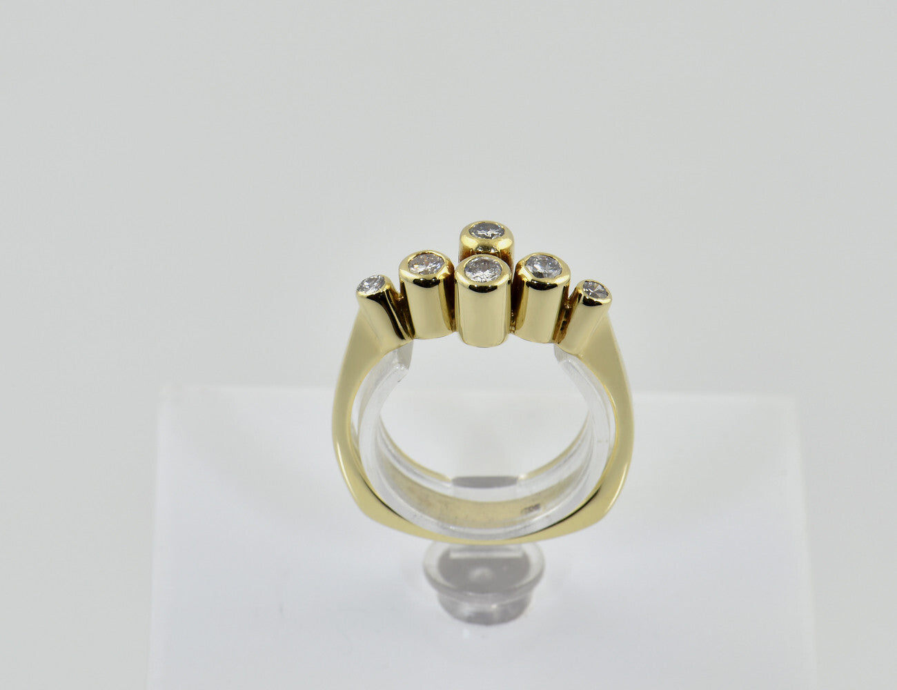 Diamant Ring 585/000 14 K Gelbgold 6 Brillanten zus. 0,34 ct