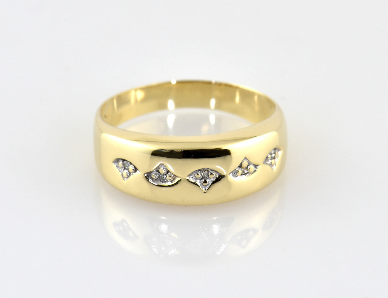 Diamant Ring 585/000 14 K Gelbgold 5 Diamanten zus. 0,05 ct