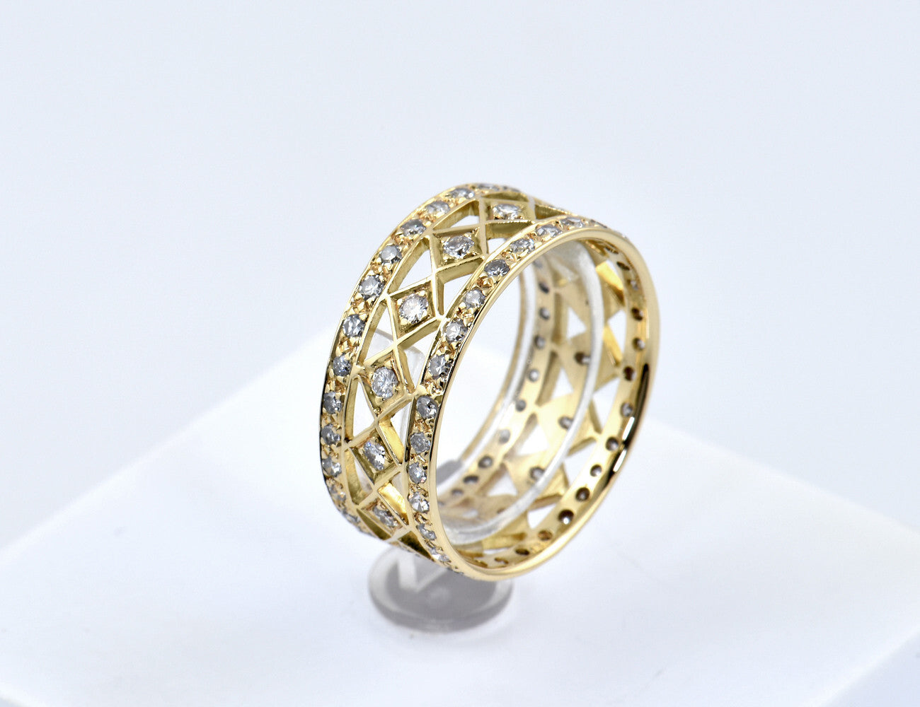 Diamant Ring 585/000 14 K Gelbgold 135 Diamanten zus. 1,40 ct