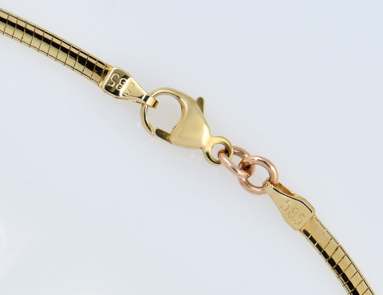 Kette 585/000 14 K Gelbgold Collier 15 Brillanten zus. 0,15 ct, 41 cm lang