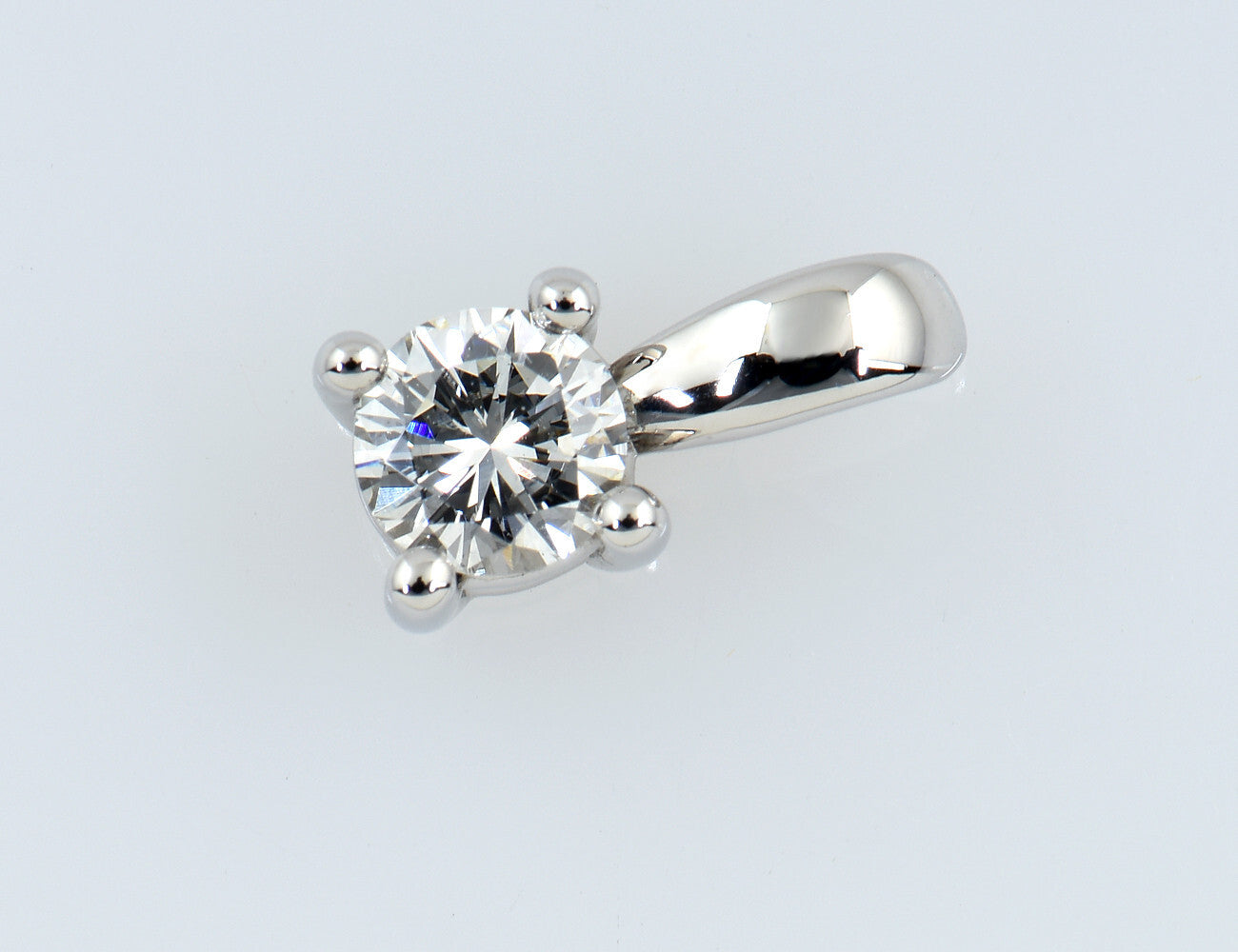 Diamant Solitär Anhänger 585/000 14 K Weißgold 1 Brillant  0,32 ct