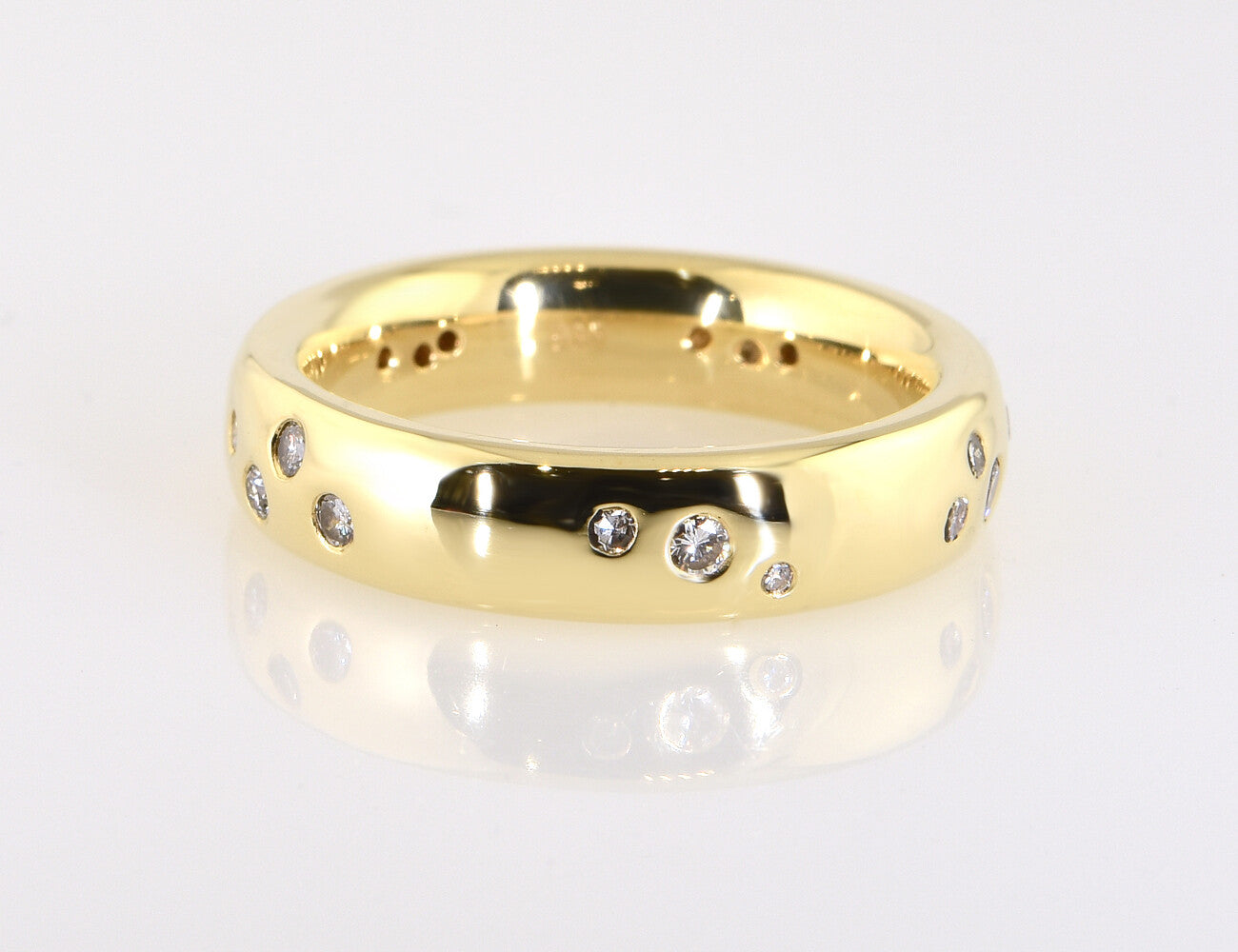 Diamant Ring 585/000 14 K Gelbgold 17 Brillanten zus. 0,35 ct