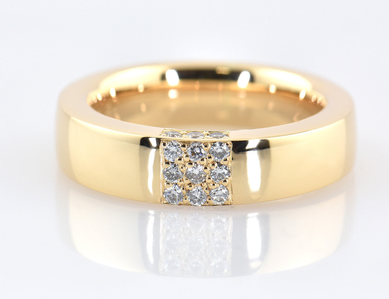 Diamant Ring 585/000 14 K Gelbgold 15 Brillanten zus. 0,15 ct