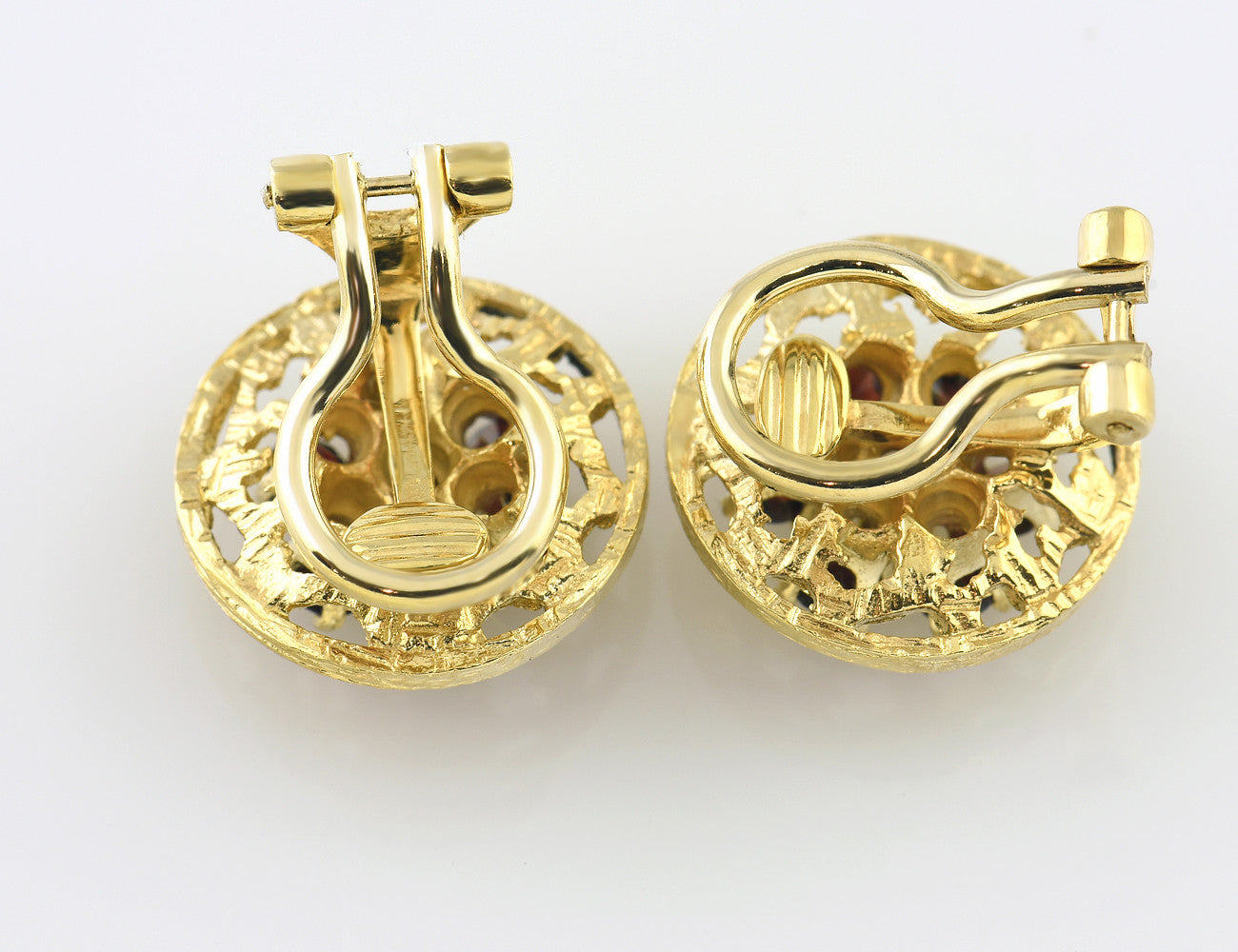 Ohrclip Granat 585/000 14 K Gelbgold