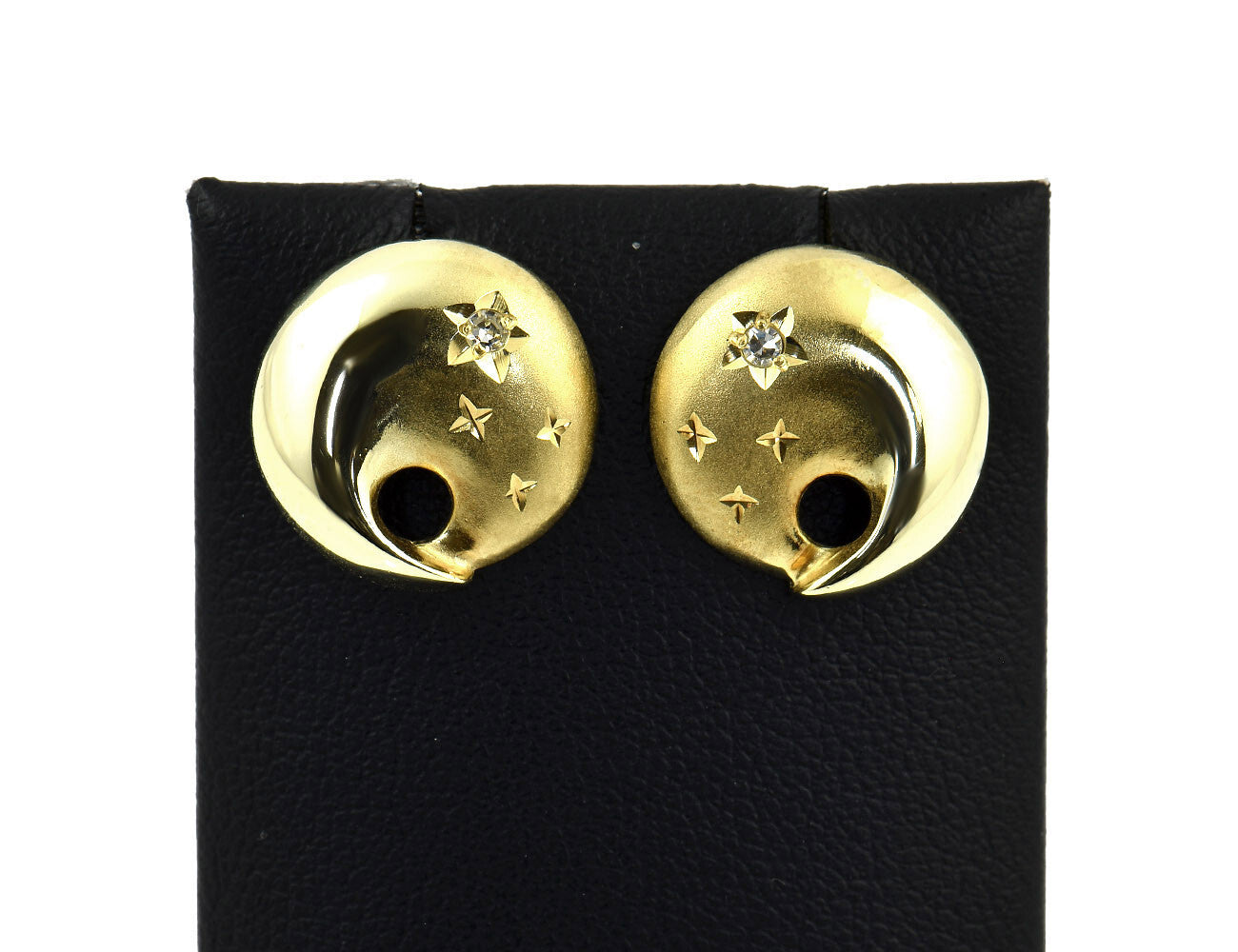 Ohrstecker 585/000 14 K Gelbgold, 2 Diamanten zus. 0,02 ct