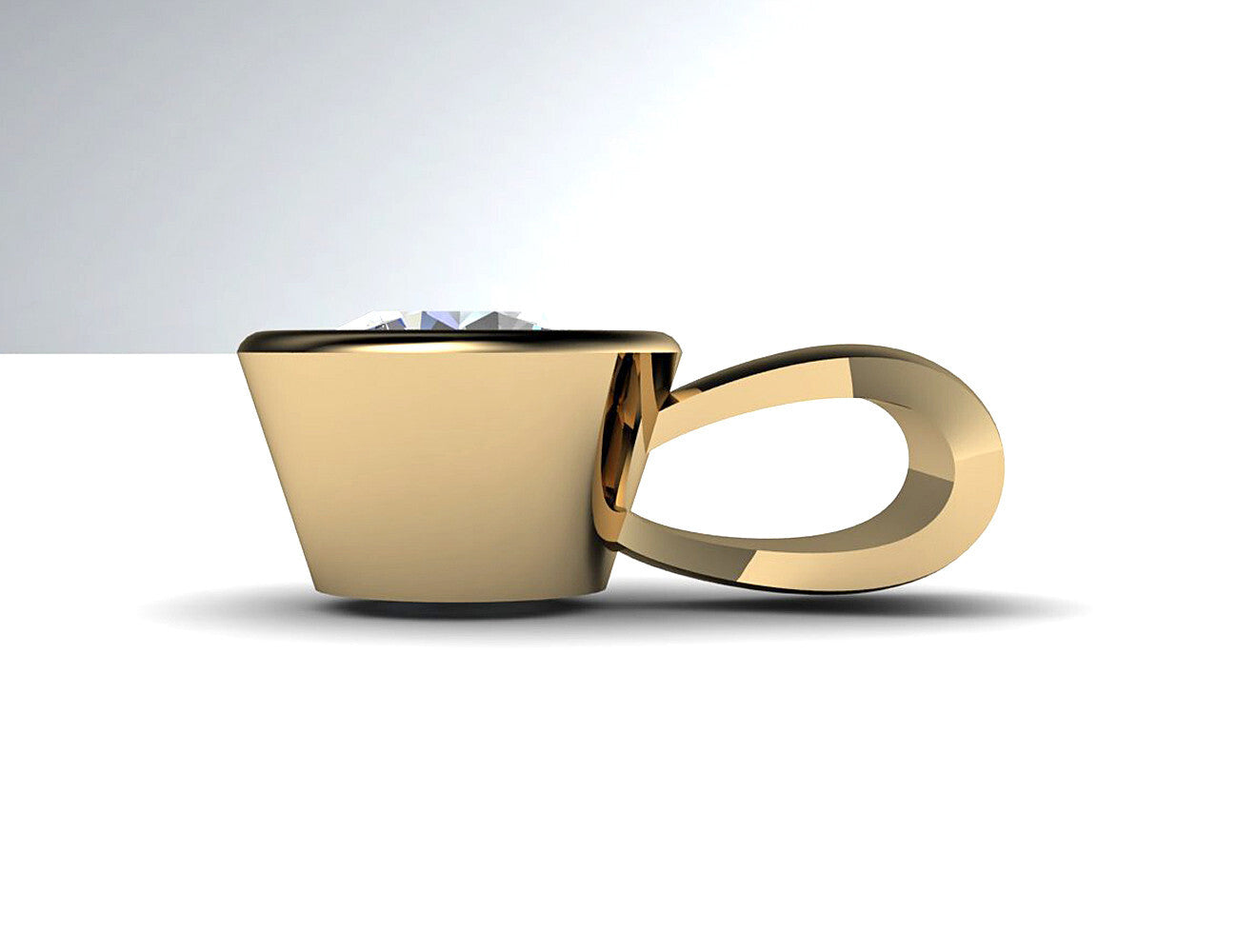 Diamant Solitär Anhänger 585/000 14 K Gelbgold 1 Brillant  0,35 ct