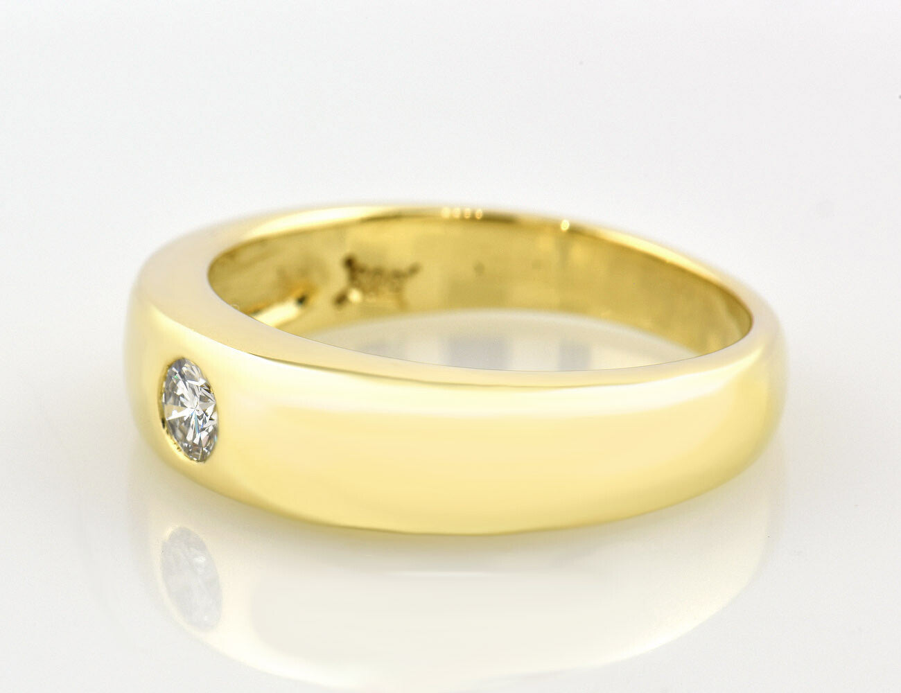 Diamant Solitär Ring 585/000 14 K Gelbgold Brillant 0,14 ct