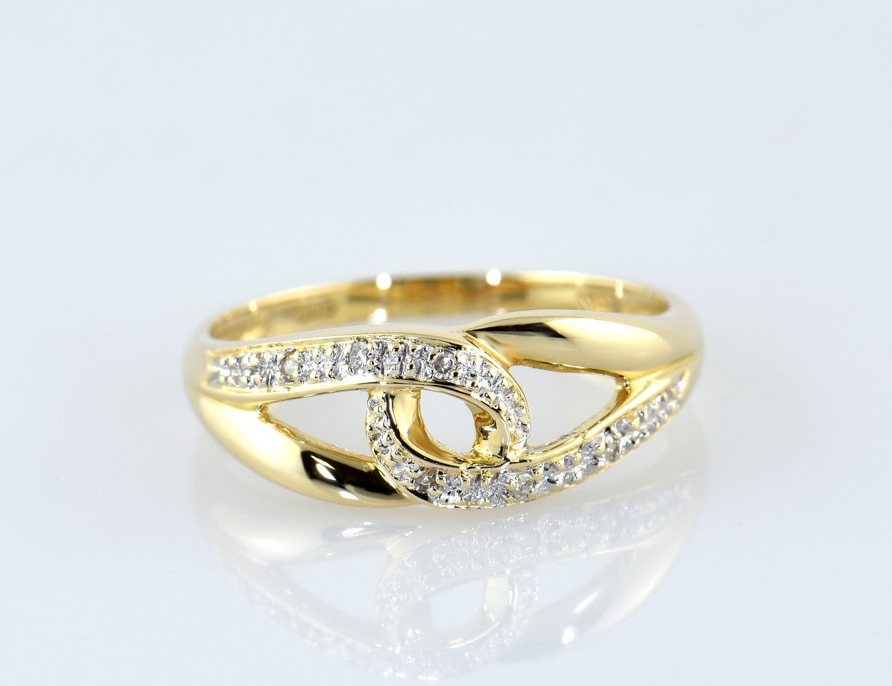 Diamant Ring 585/000 14 K Gelbgold 6 Diamanten zus. 0,05 ct