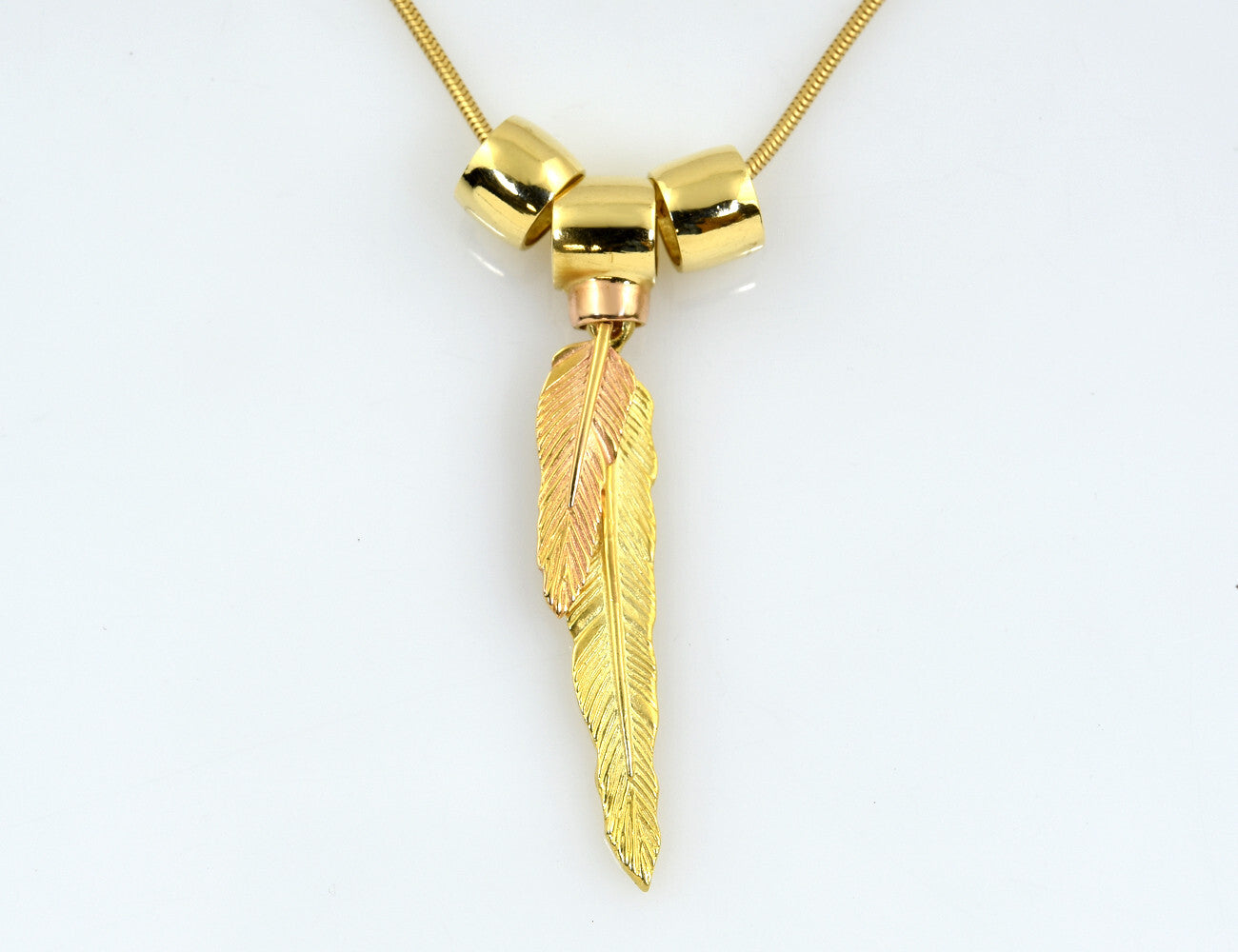 H.Stern Anhänger Feder mit Schlangenkette 750/000 18 K Gelbgold. TOP Zustand!!!