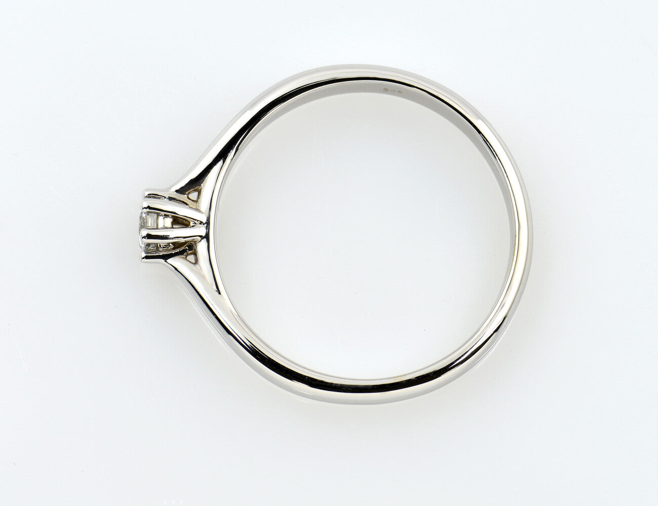Solitär Diamant Ring 585/000 14 K Weißgold Brillant 0,14 ct