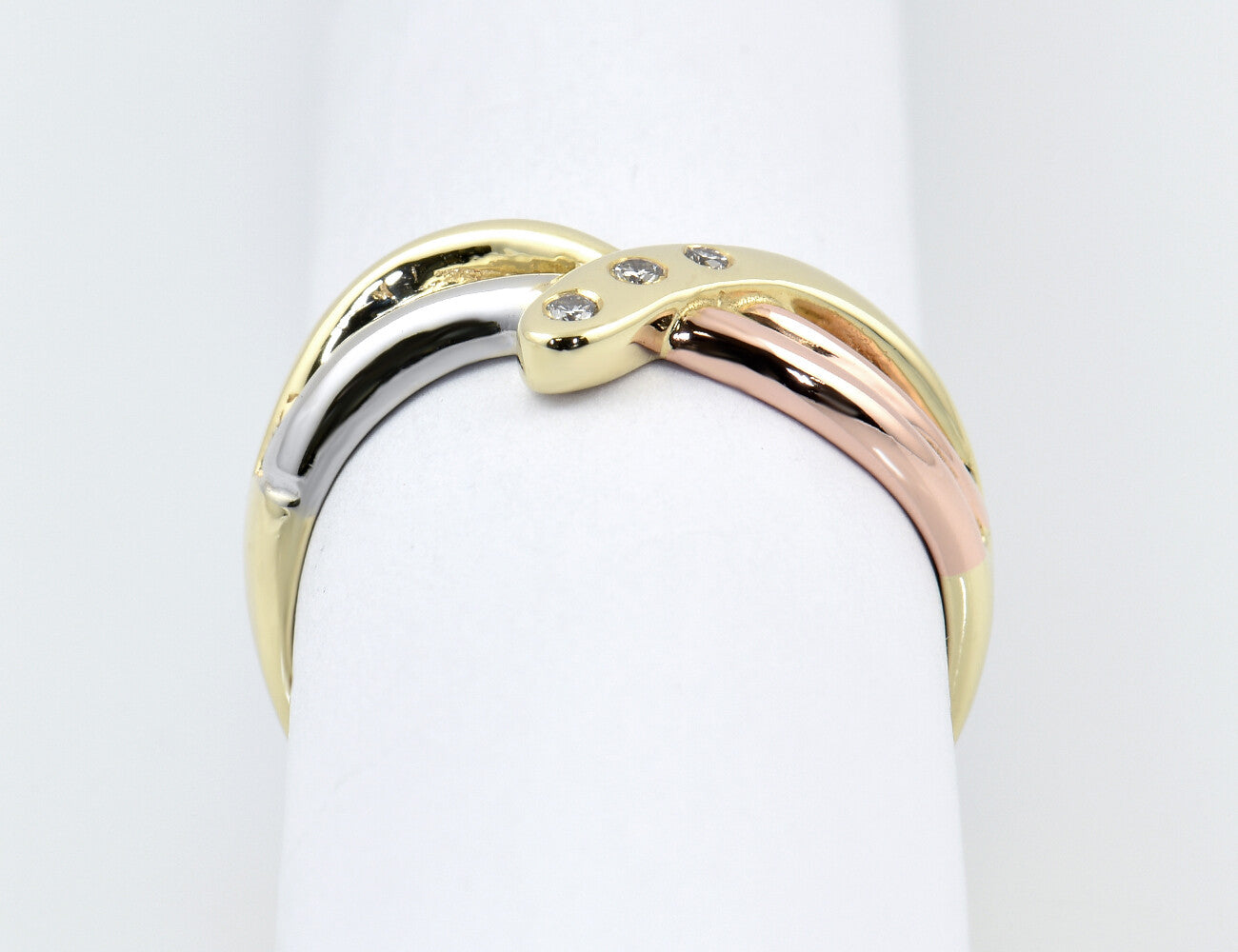 Diamantring 585/000 14 K Gelbgold 3 Brillanten zus. 0,05 ct