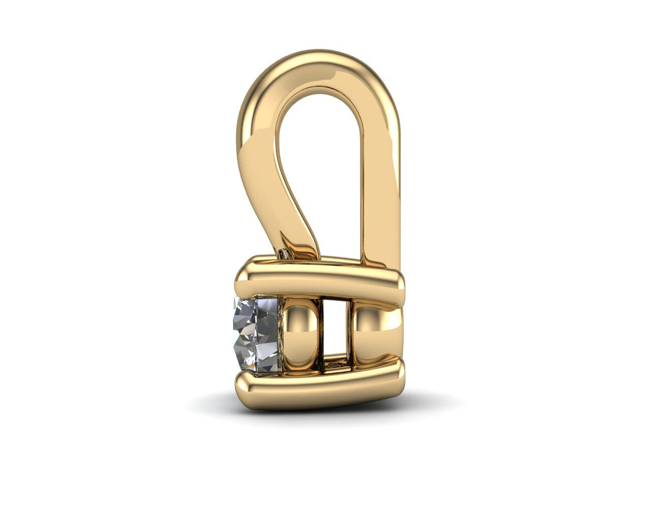 Diamant Solitär Anhänger 585/000 14 K Gelbgold 1 Brillant  0,10 ct
