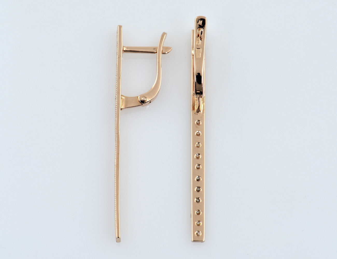 Ohrstecker Ohrhänger 585/000 14 K Rotgold Englischer Verschluss Cubic Zirkonia