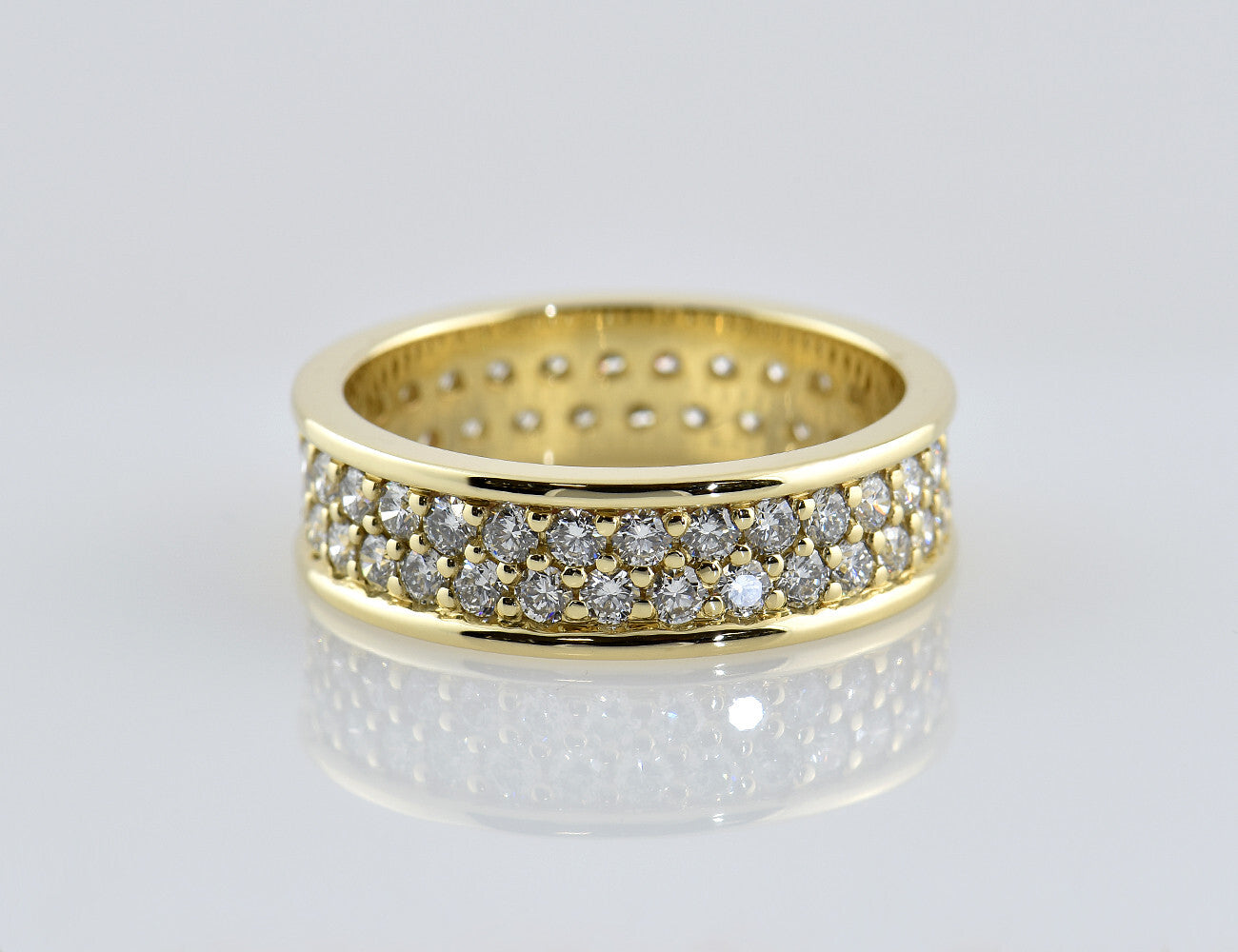 Memoire Ring 585/000 14 K Gelbgold 60 Brillanten Lab Crown CVD zus. 2,0 ct