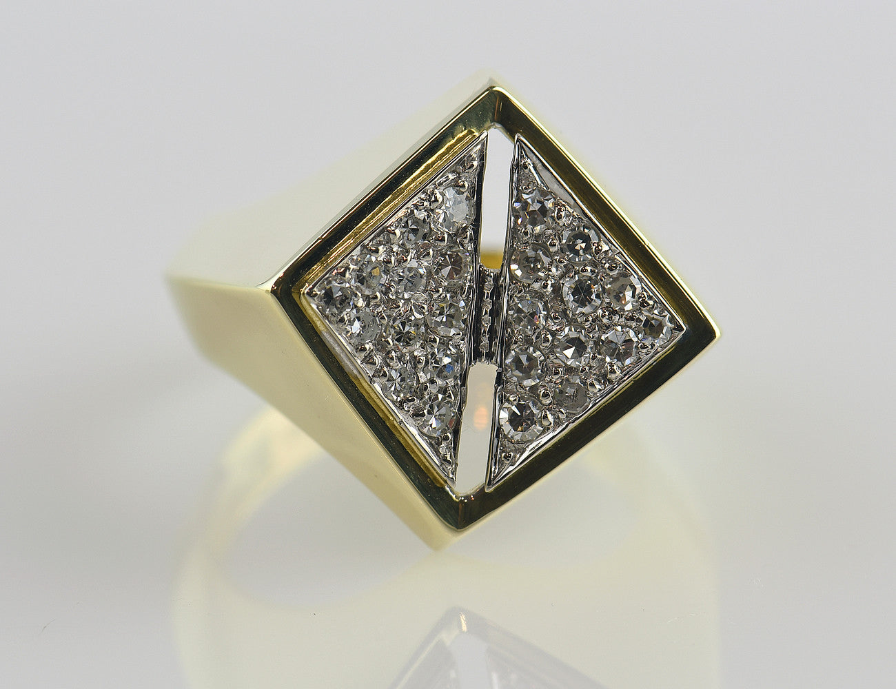 Diamant Ring 585/000 14 K Gelbgold 24 Brillanten zus. 0,48 ct