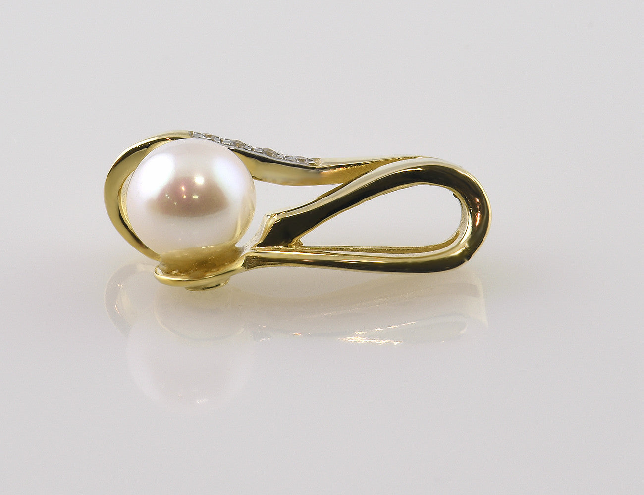 Anhänger Süßwasserzuchtperle 333/000 8 K Gelbgold Zirkonia