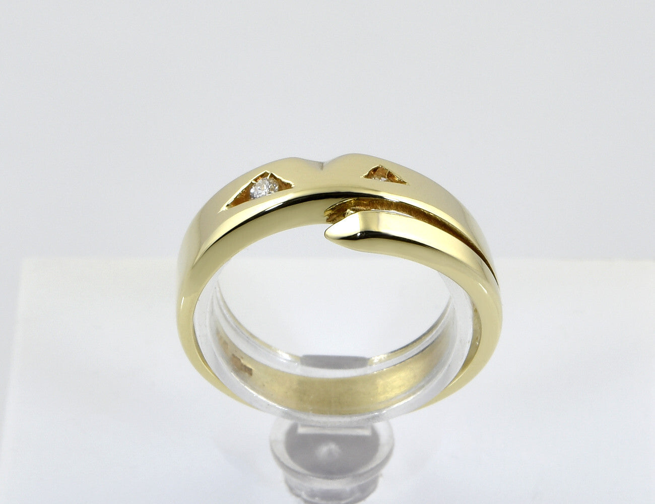 Diamant Ring 585/000 14 K Gelbgold 2 Brillanten zus. 0,04 ct