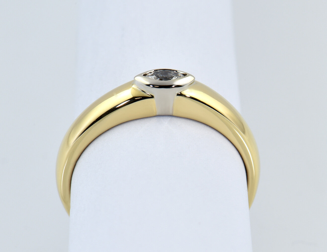 Diamond ring 750/000 18 K yellow gold brilliant 0.15 ct