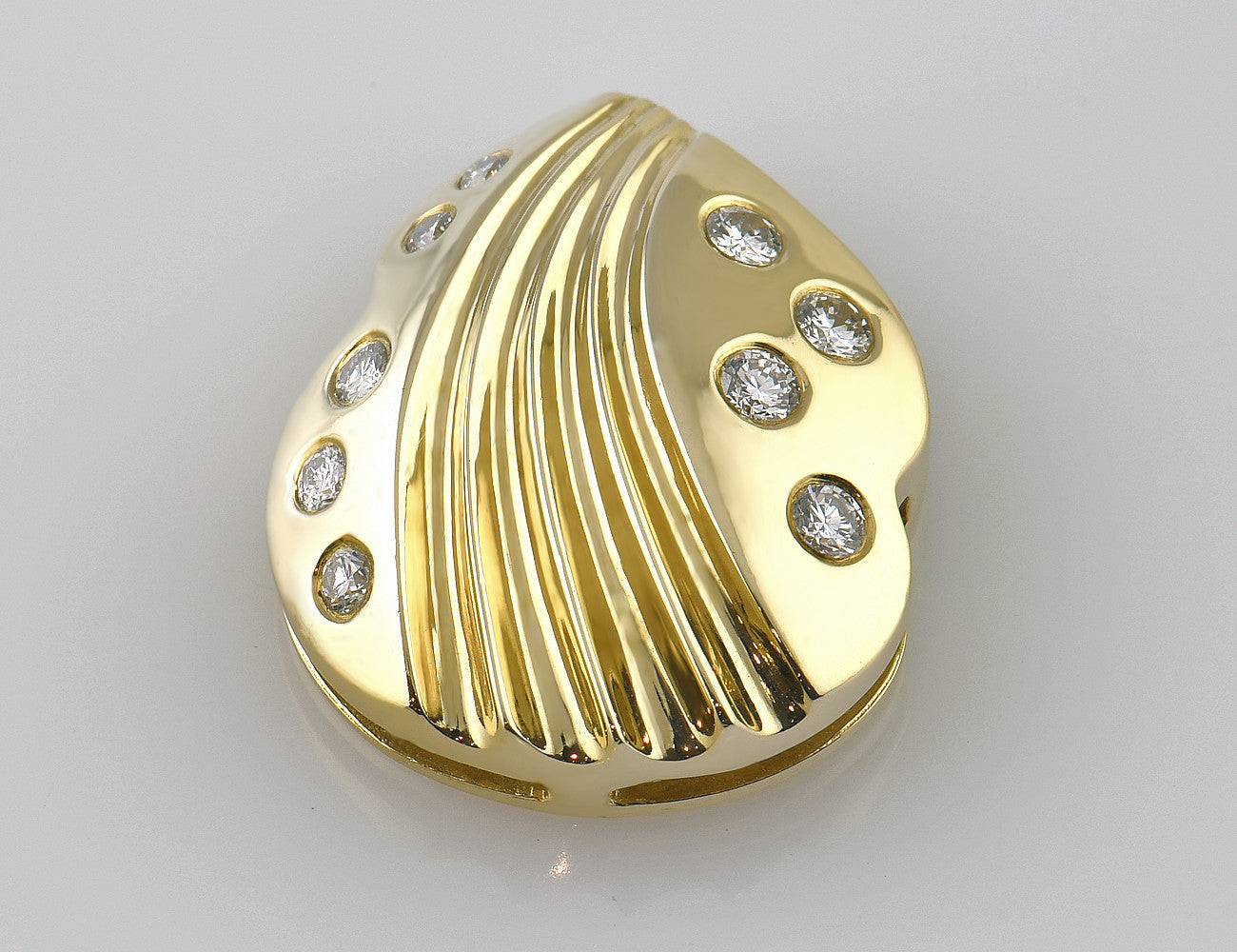 Anhänger Diamant 585/000 14 K Gelbgold 9 Brillanten zus. 0,33 ct