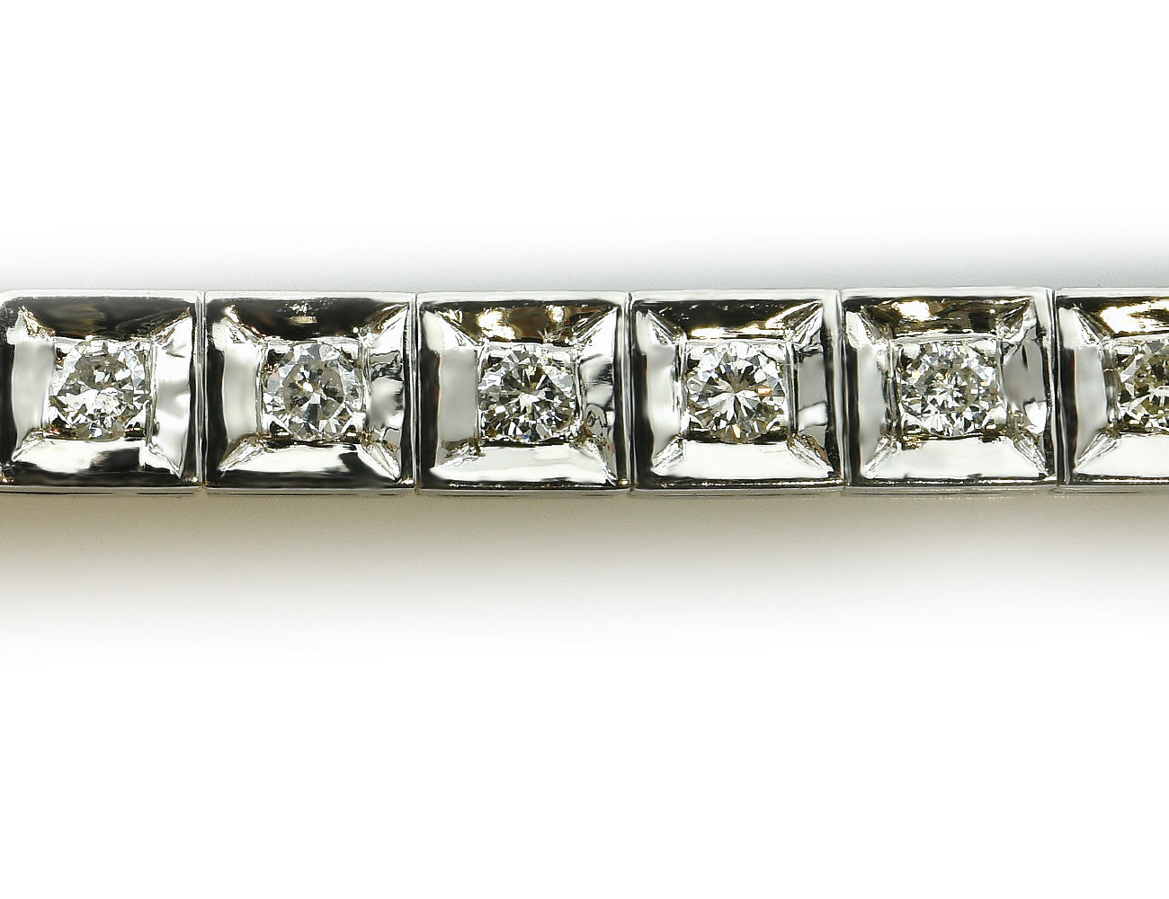 Armband 18 cm 585/000 14 K Weißgold 45 Diamanten zus. 0,75 ct