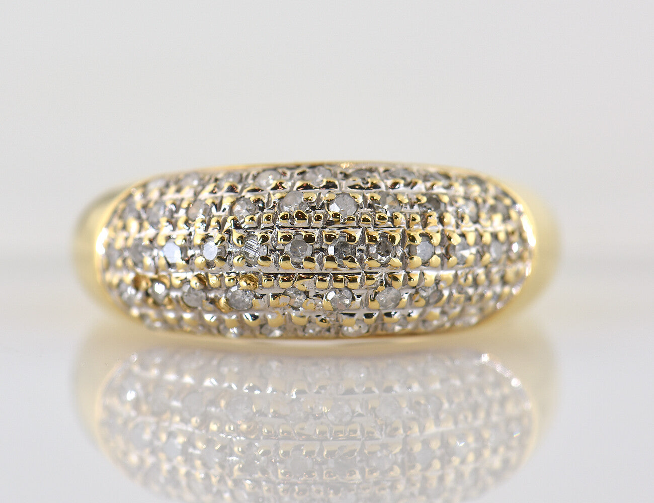 Diamant Ring 750/000 18 K Gelbgold 50 Diamanten zus. 0,50 ct