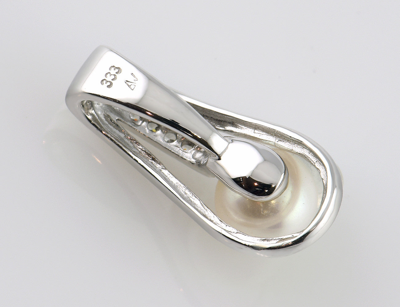 Anhänger Süßwasserzuchtperle 333/000 8 K Weißgold Zirkonia