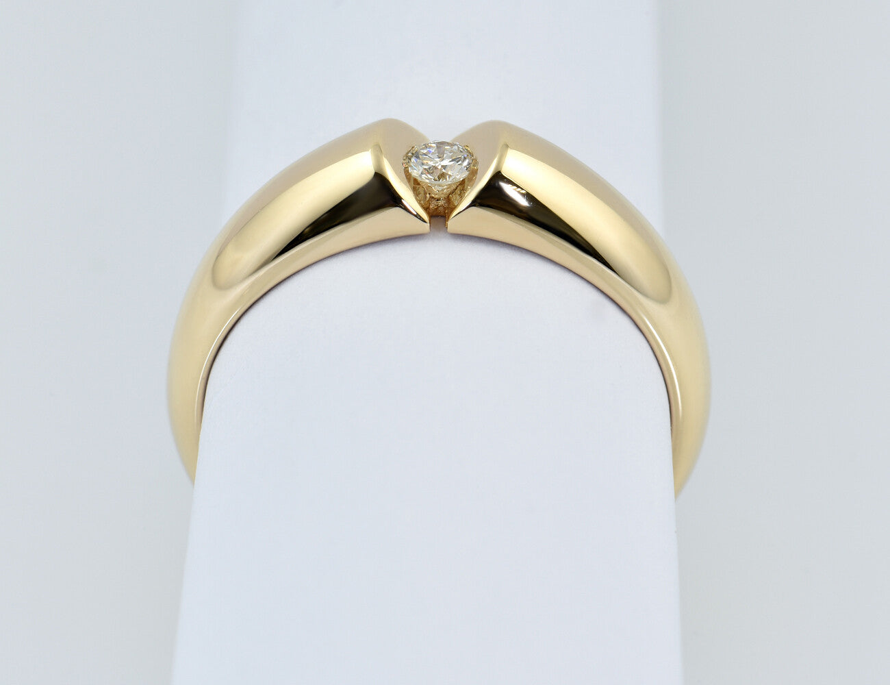 Diamant Solitär Ring 585/000 14 K Gelbgold Brillant 0,09 ct