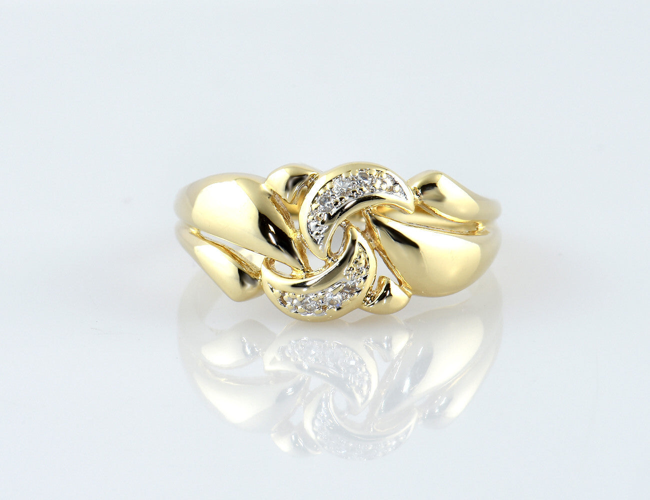 Diamant Ring 585/000 14 K Gelbgold 6 Diamanten zus. 0,05 ct