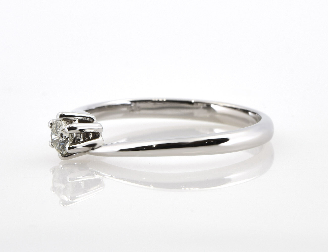 Solitär Diamant Ring 585/000 14 K Weißgold Brillant 0,16 ct