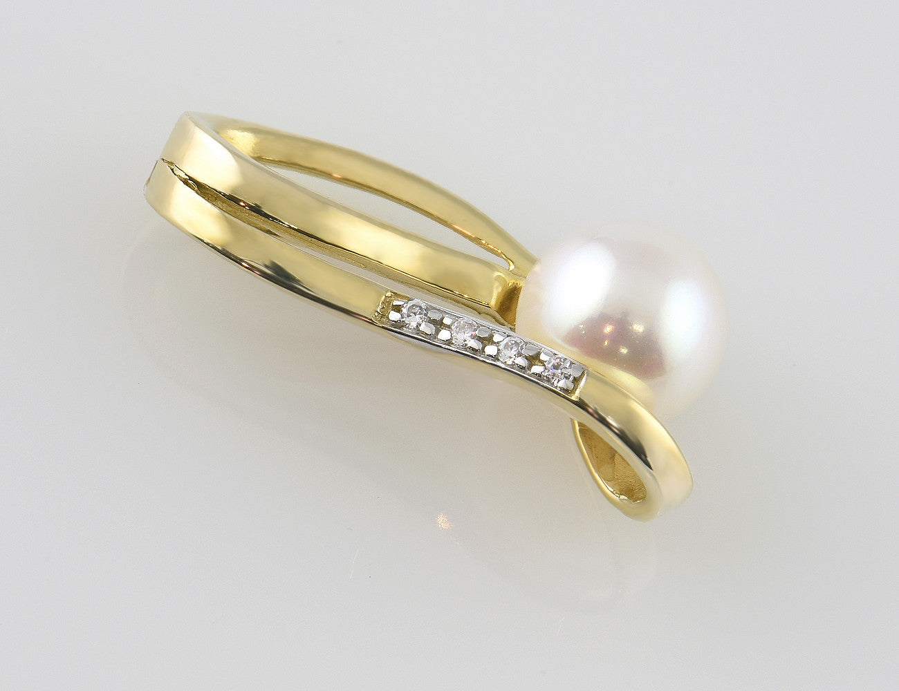 Anhänger Süßwasserzuchtperle 333/000 8 K Gelbgold Zirkonia
