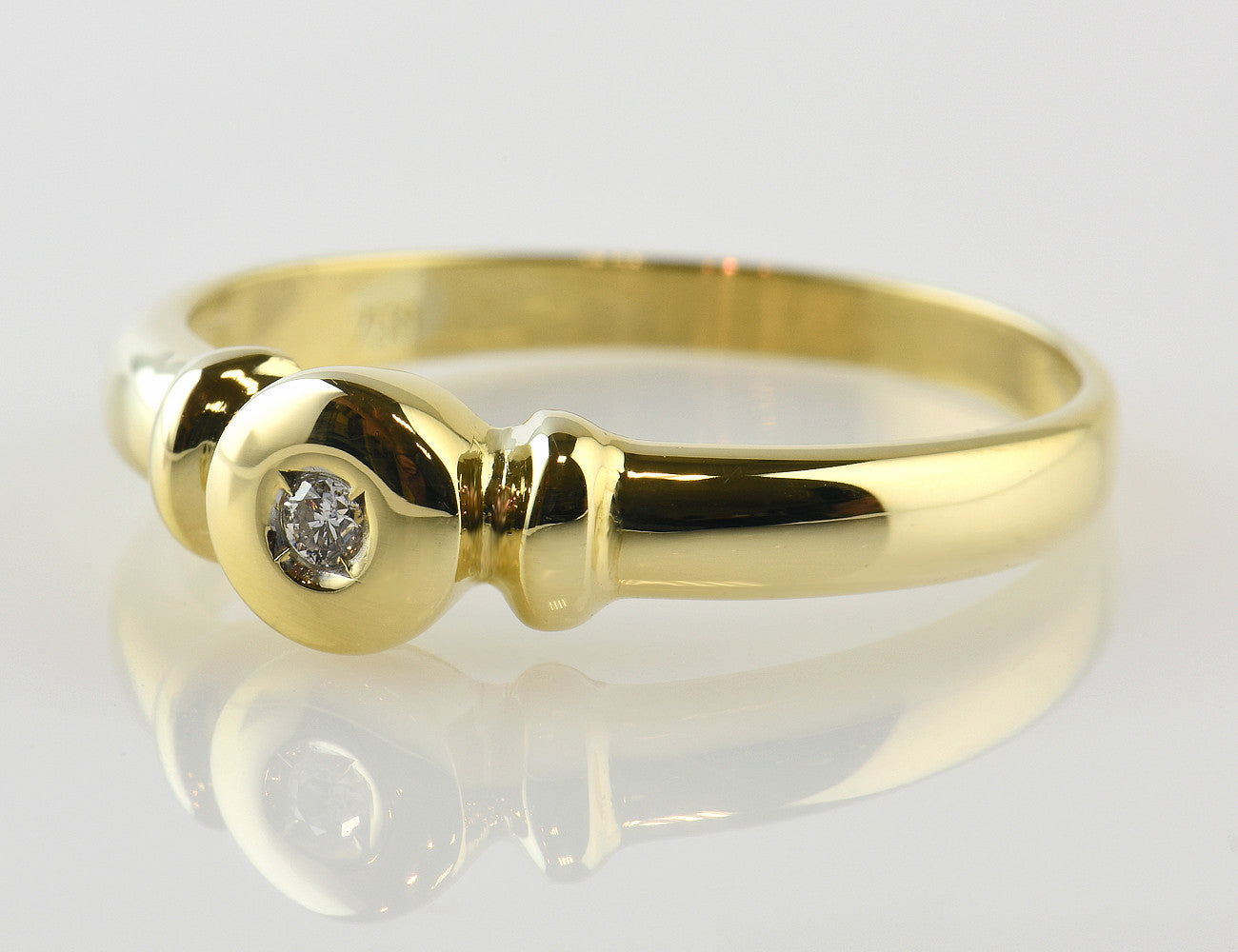 Diamant Solitär Ring 750 18 K Gelbgold Brillant 0,03 ct