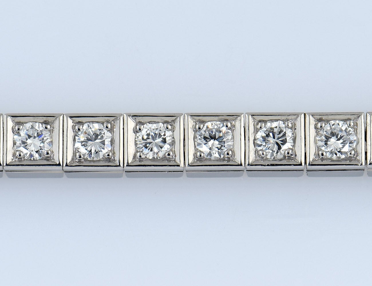 Tennis Armband 18 cm 750/000 18 K Weißgold 45 Diamanten zus. 3,25 ct