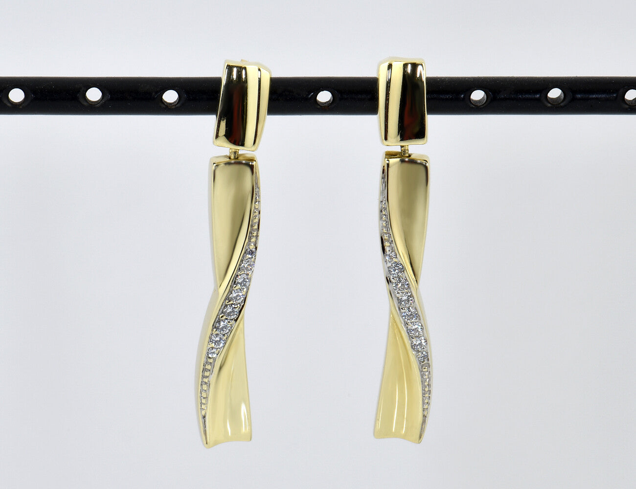 Ohrringe Ohrhänger 585/000 14 K Gelbgold, Zirkonia