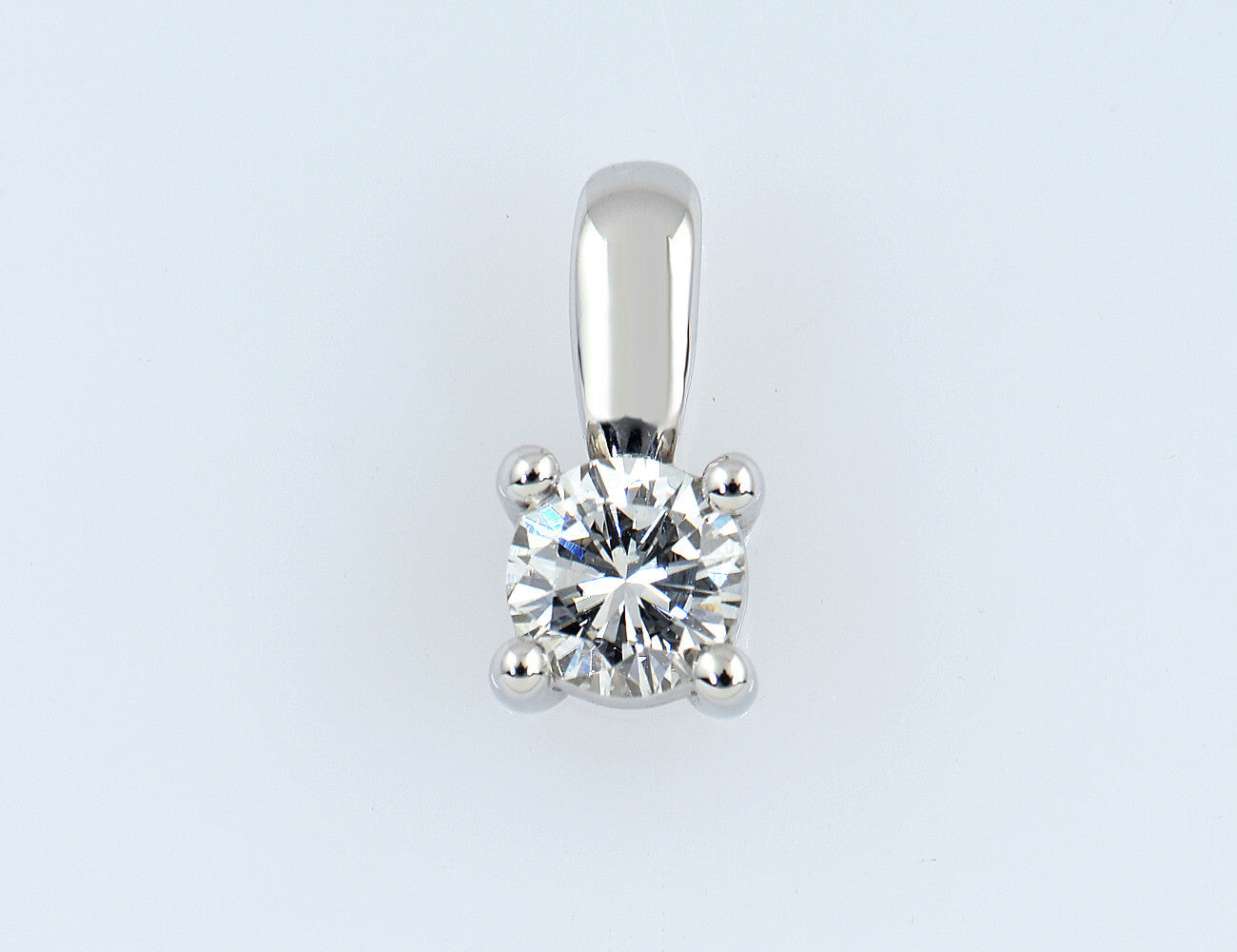 Diamant Solitär Anhänger 585/000 14 K Weißgold 1 Brillant  0,32 ct
