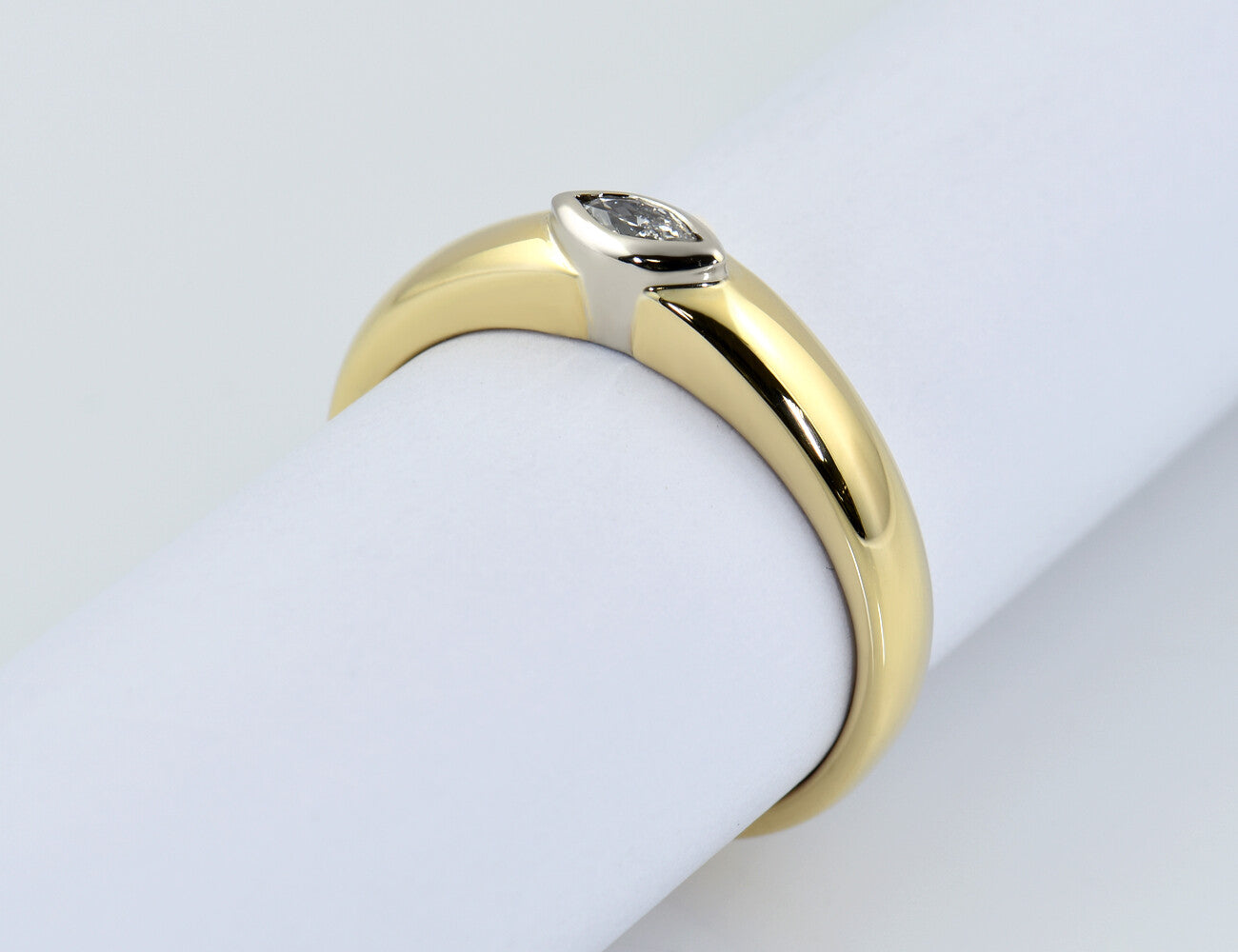 Diamond ring 750/000 18 K yellow gold brilliant 0.15 ct