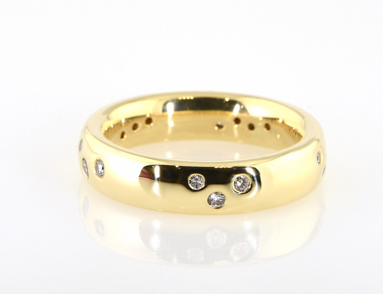 Diamant Ring 585/000 14 K Gelbgold 17 Brillanten zus. 0,35 ct