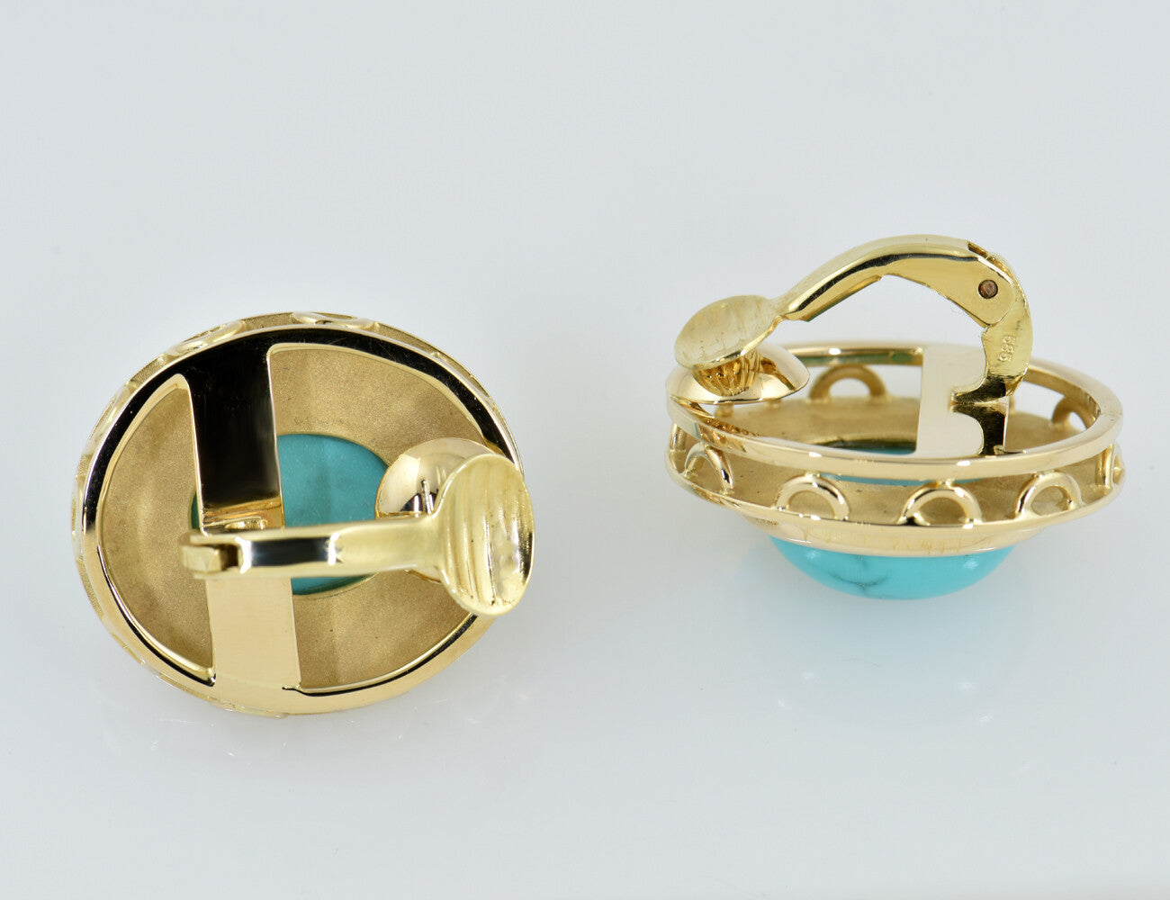 Ohrclip Türkis 585/000 14 K Gelbgold Ohrringe