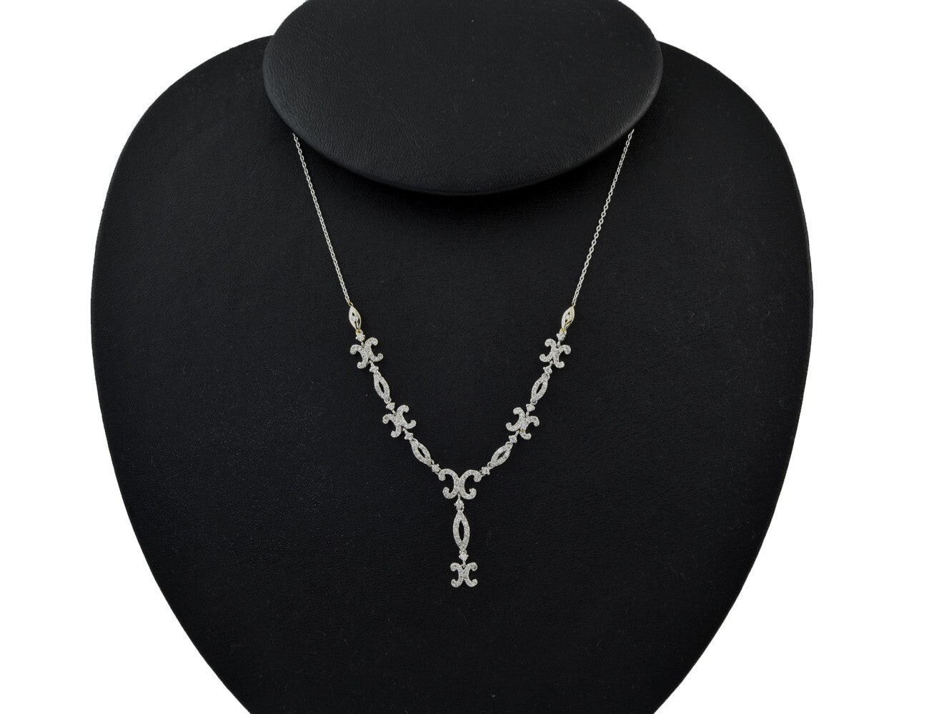 Kette 750/000 18 K Weiß-/ Gelbgold 172 Brillanten zus. 1,50 ct 44 cm lang