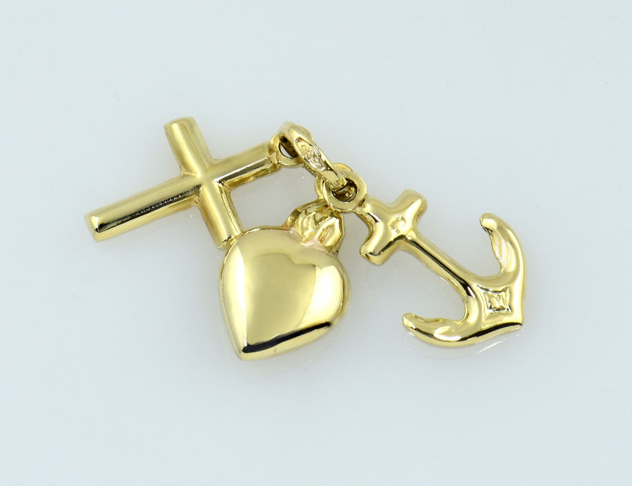 Kleiner Anhänger Glaube Liebe Hoffnung 585/000 14 K Gelbgold