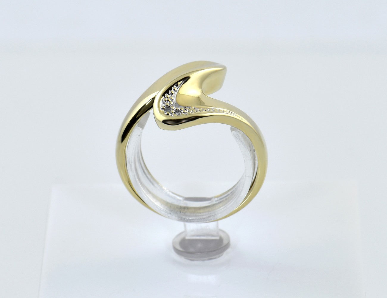 Diamant Ring 585/000 14 K Gelbgold 2 Diamant 0,01 ct