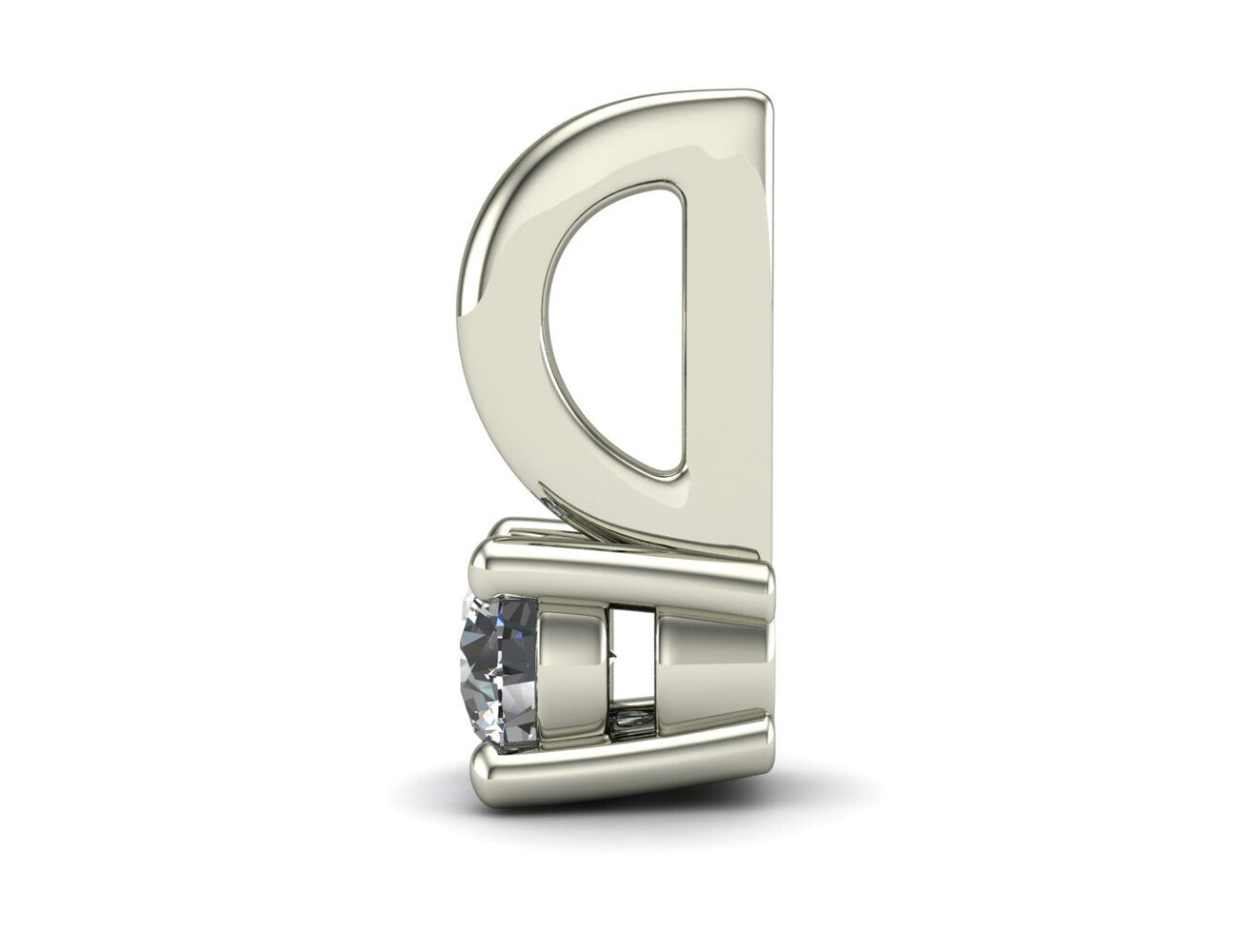 Diamant Solitär Anhänger 585/000 14 K Weißgold 1 Brillant  0,07 ct