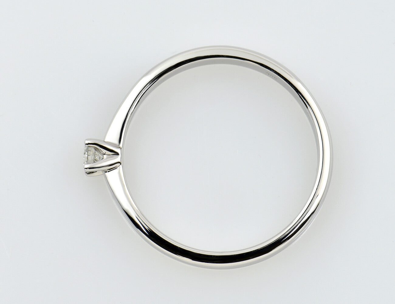 Solitär Diamant Ring 585/000 14 K Weißgold Brillant 0,08 ct