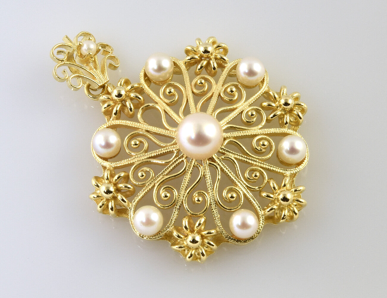 Anhänger 8 Perlen 585/000 14 K Gelbgold