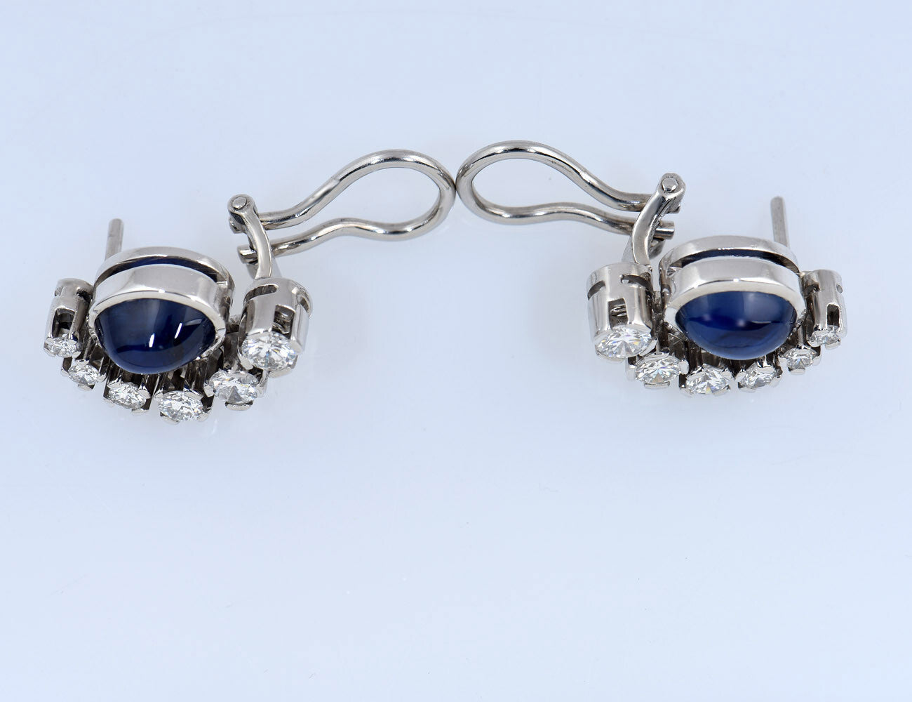 Ohrstecker Saphir 3,70 ct, Brillant 0,92 ct 750/000 18 K Weißgold